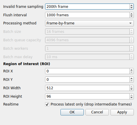 Processing Settings dialog